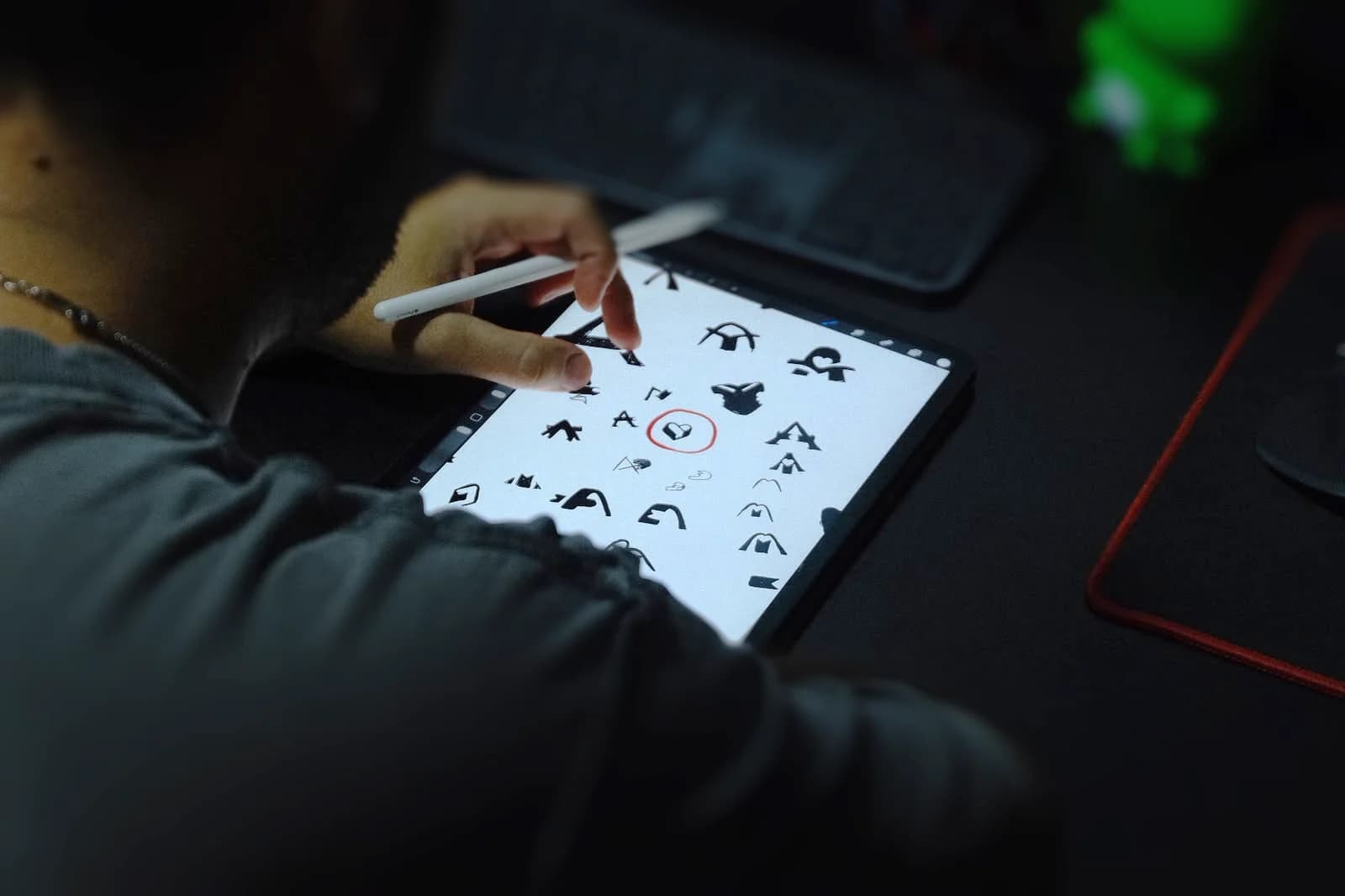 Amoret logo process sketches