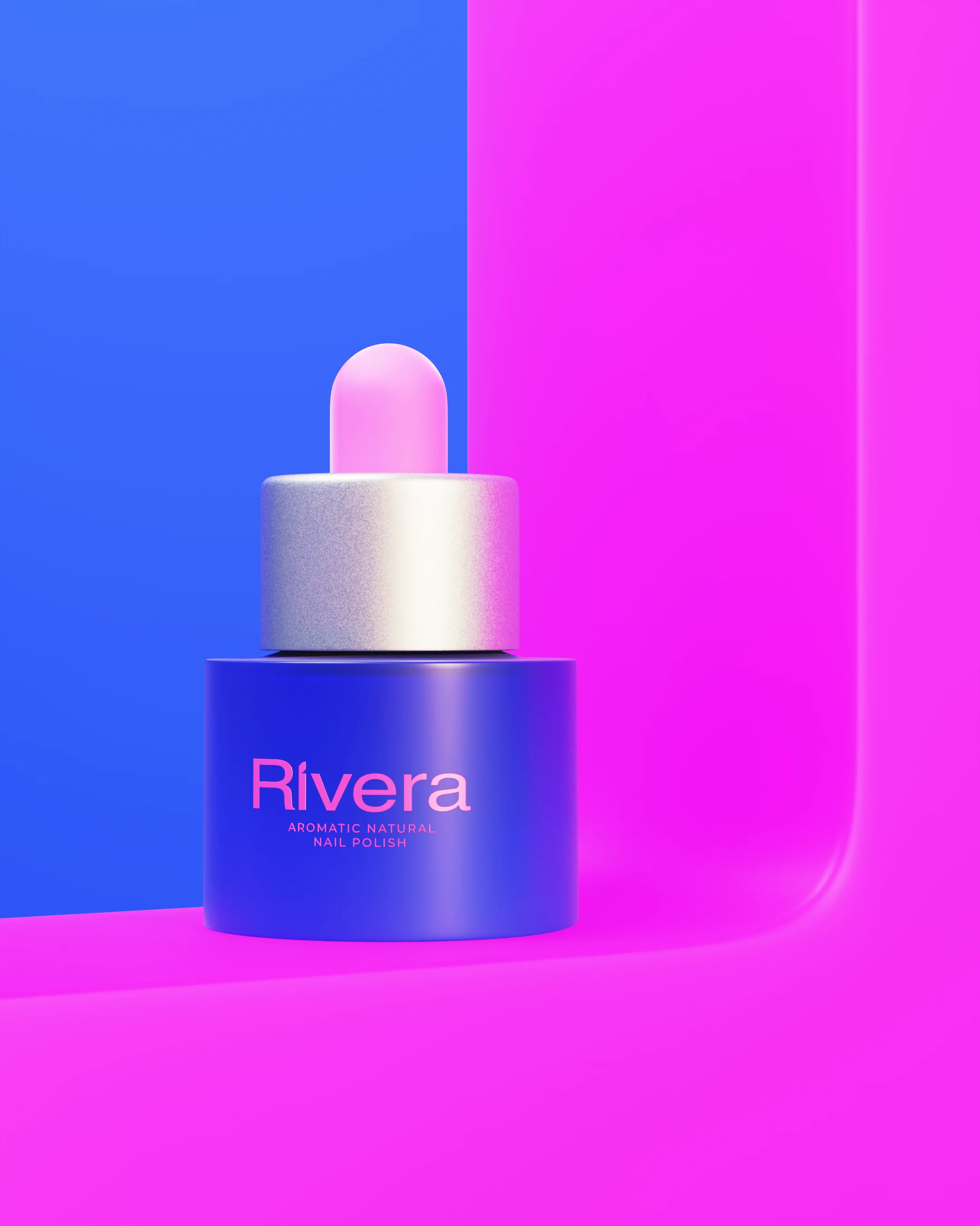 Rivera Blue nail serum bold background