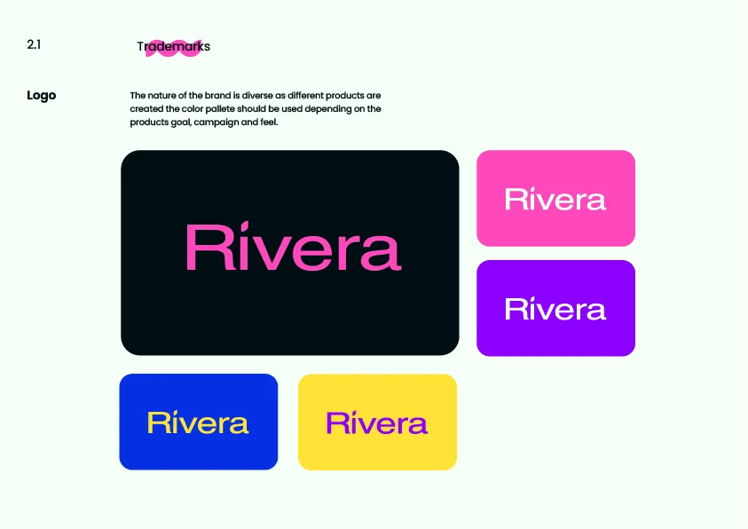 Rivera brand guidelines slide 14