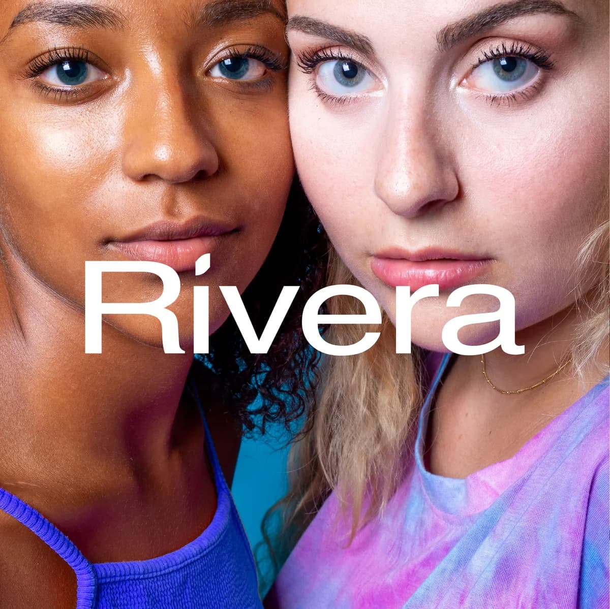Rivera logo applied over portrait photography
