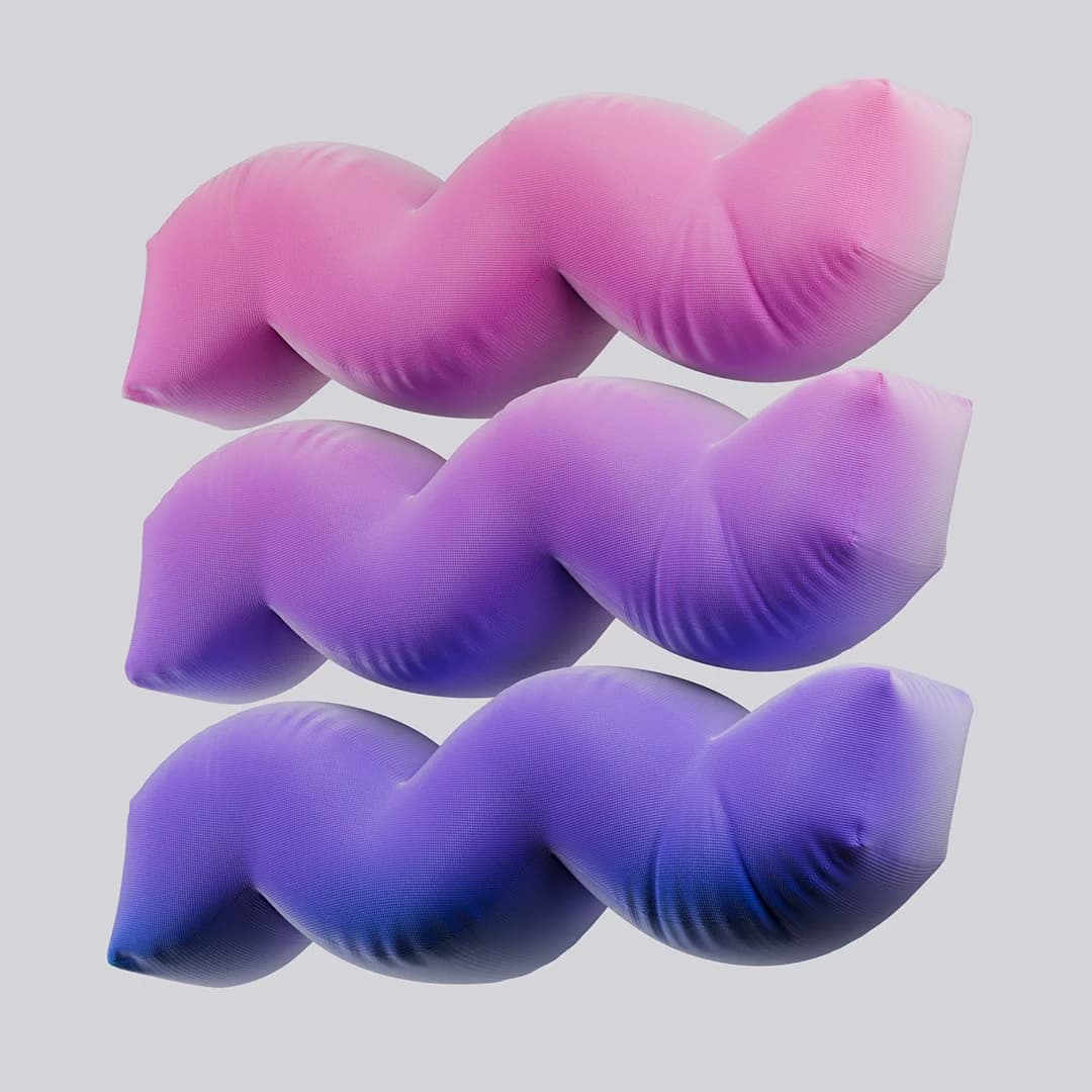 Rivera 3D wave motif material study in pink and purple