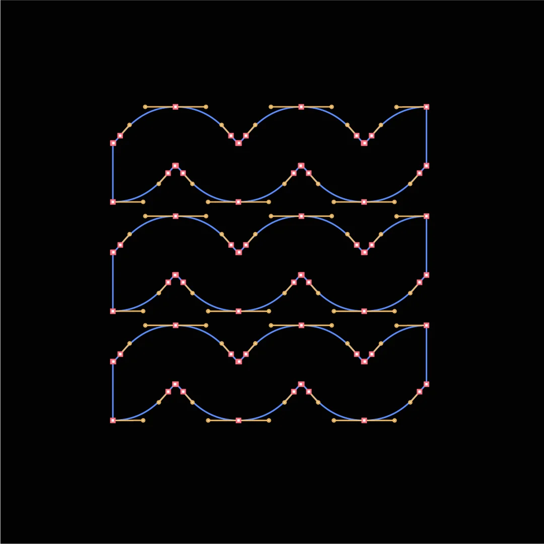 Rivera wave mark bezier curve construction