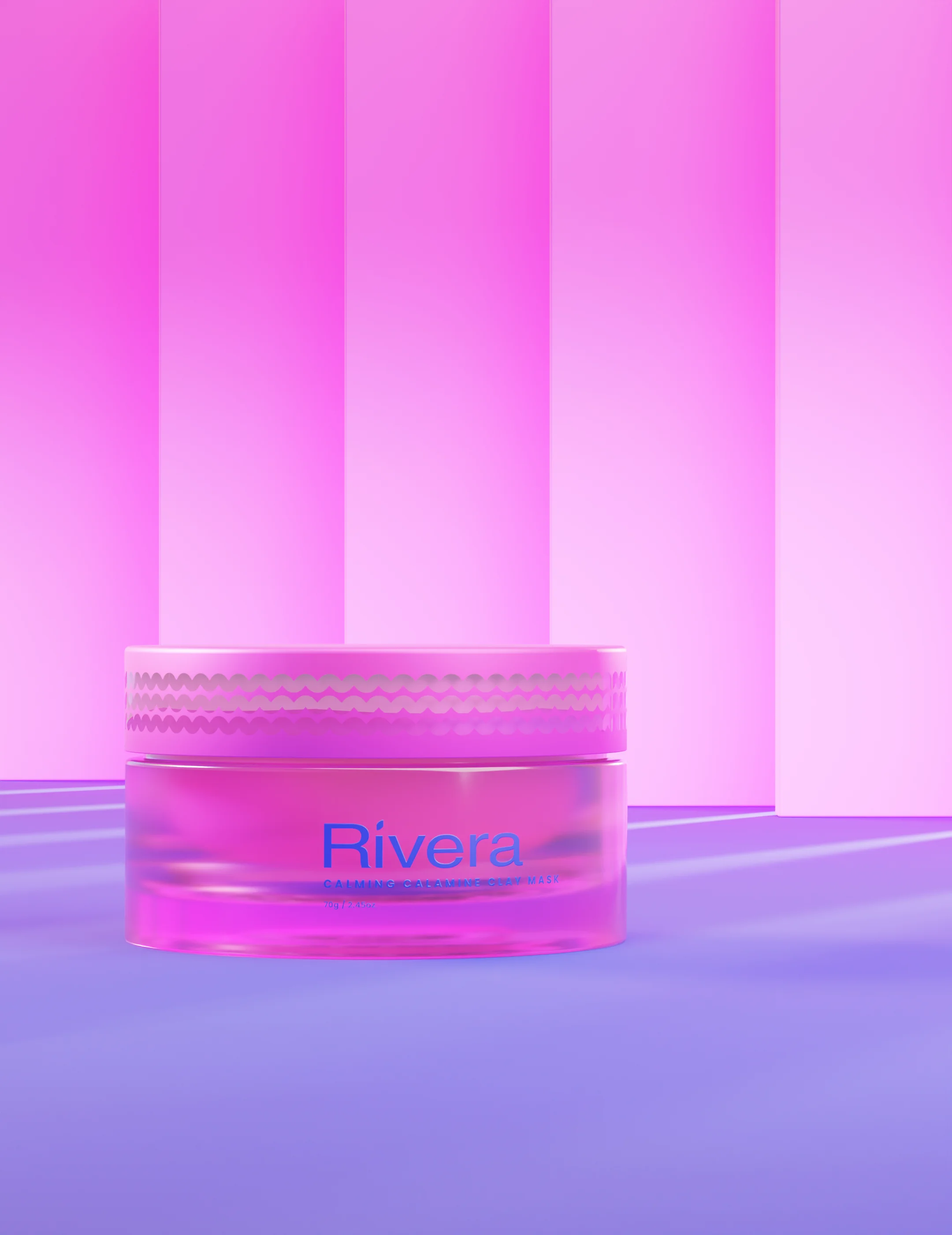 Rivera Pink clay mask striped background