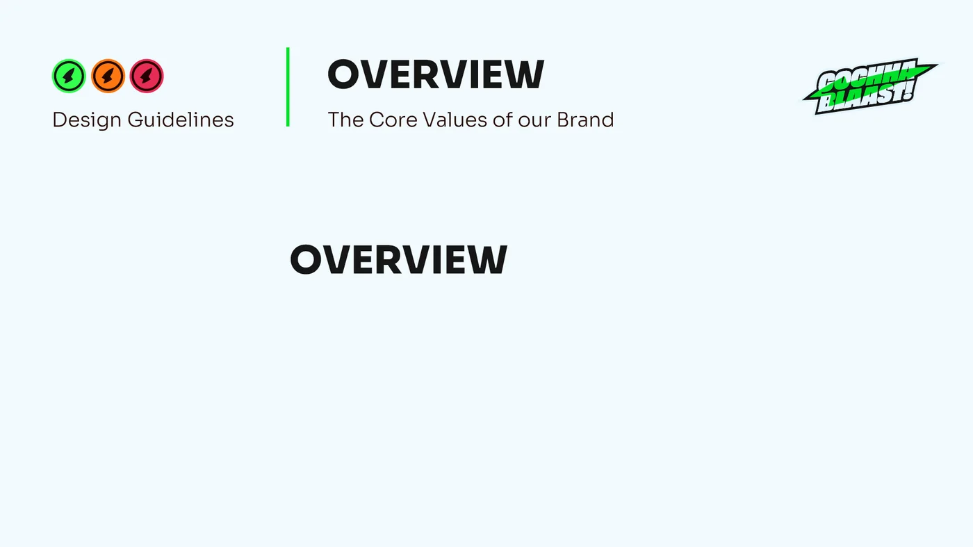 Cochaa Blaast brand book overview section divider