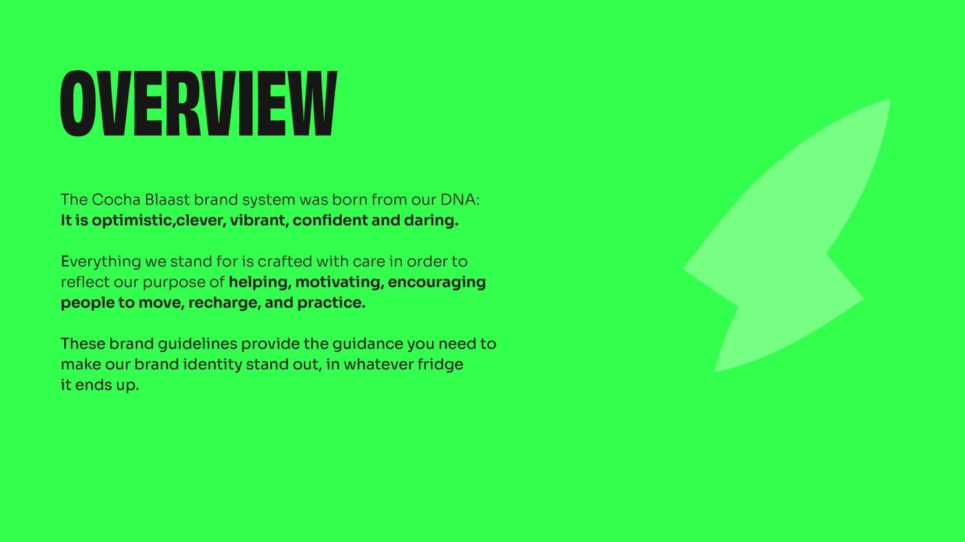 Cochaa Blaast brand book overview and core values