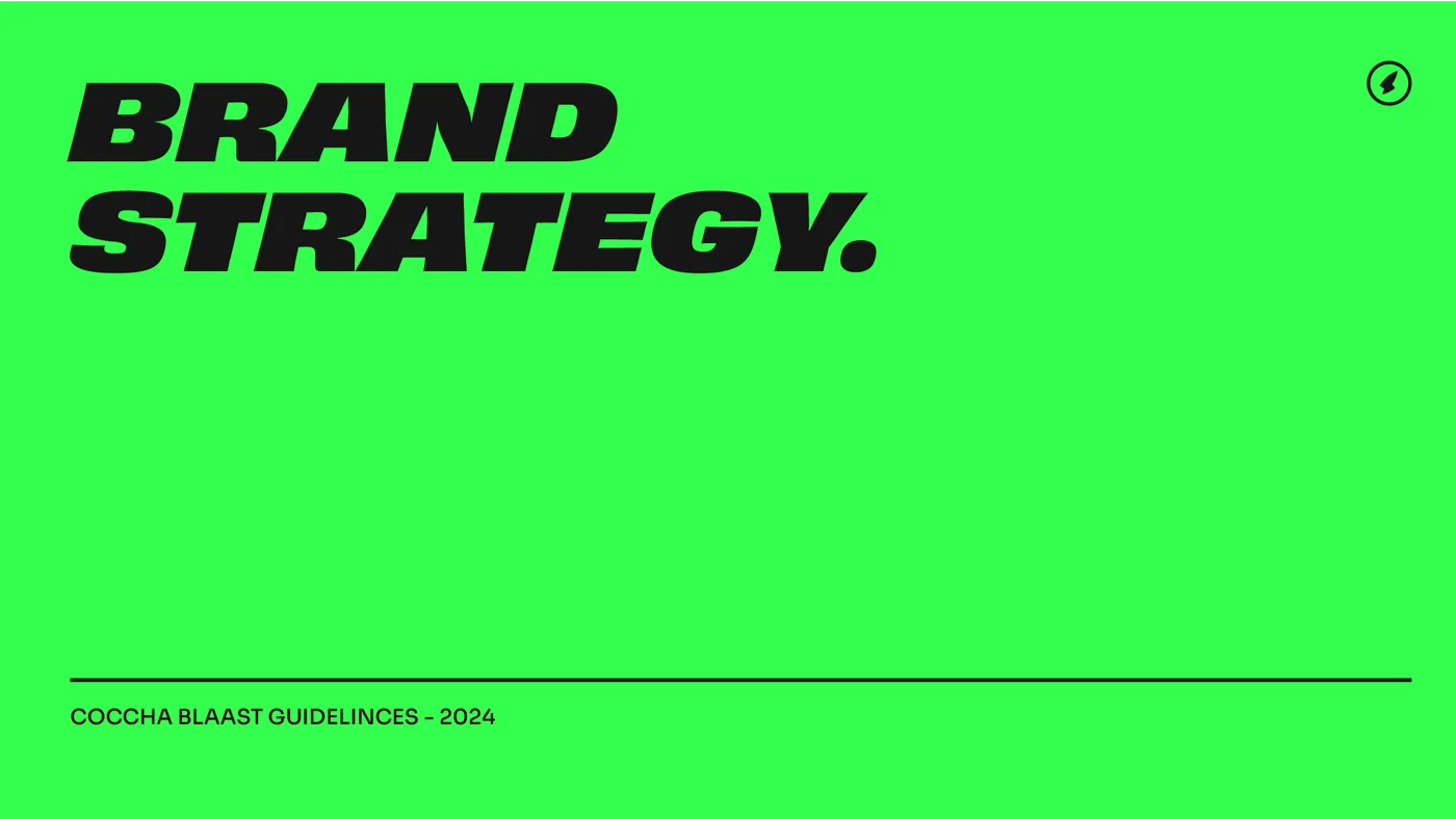 Cochaa Blaast brand book brand strategy section divider