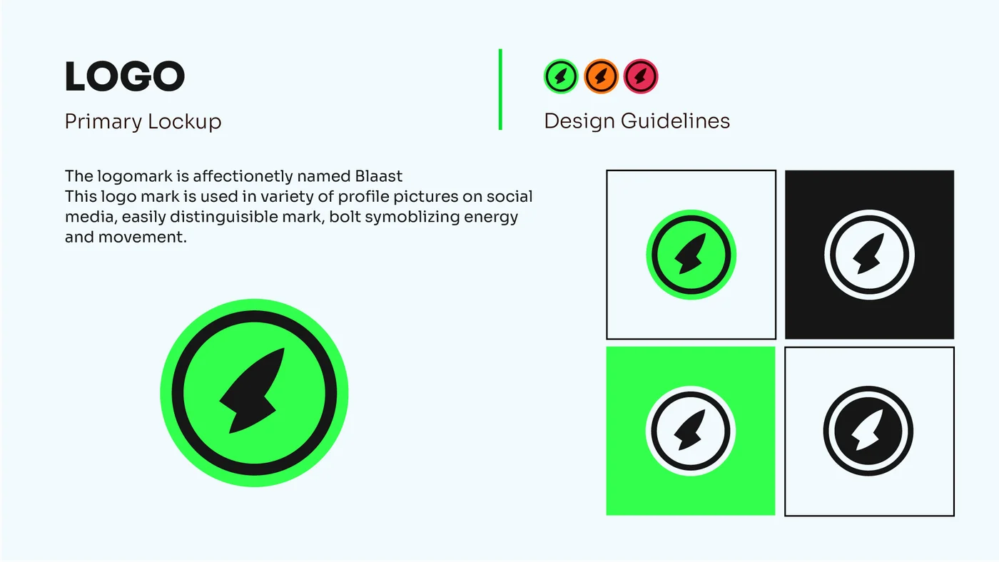 Cochaa Blaast brand book Blaast logomark usage