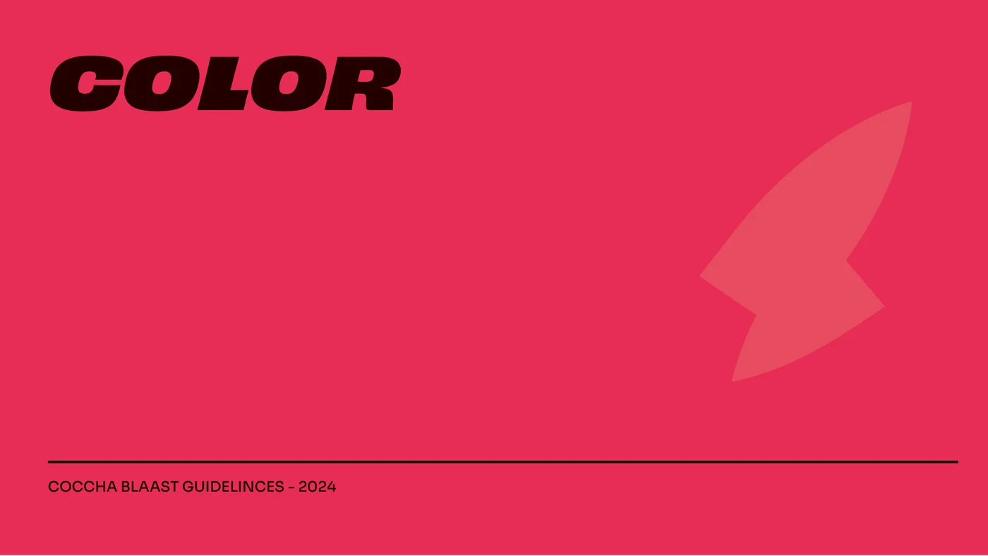 Cochaa Blaast brand book colour section divider