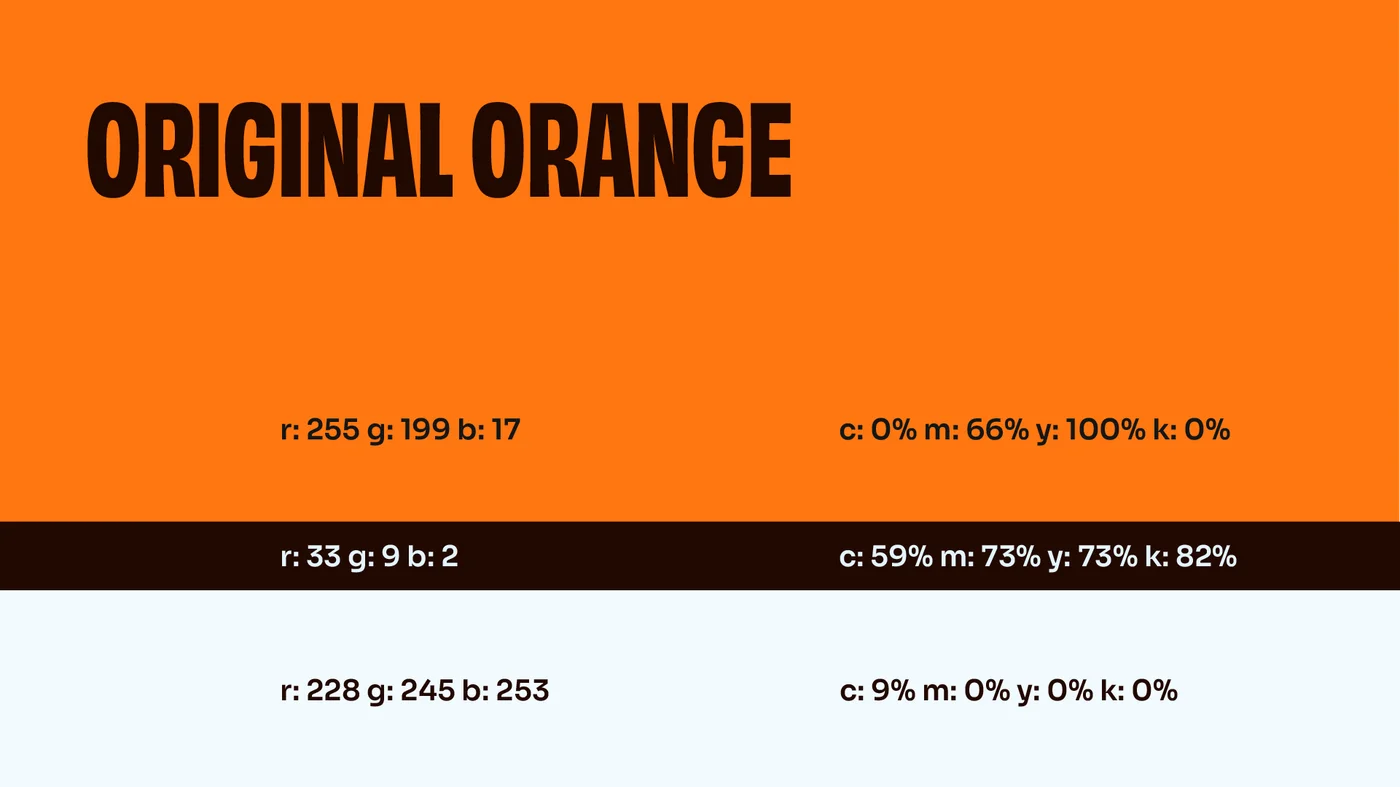 Cochaa Blaast brand book Original Orange colour specification