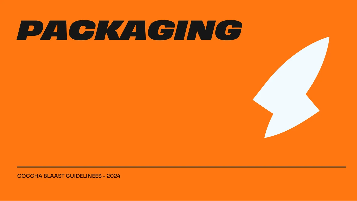 Cochaa Blaast brand book packaging section divider
