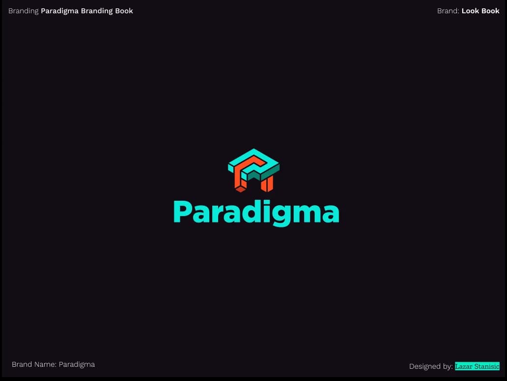 Paradigma logo on dark background