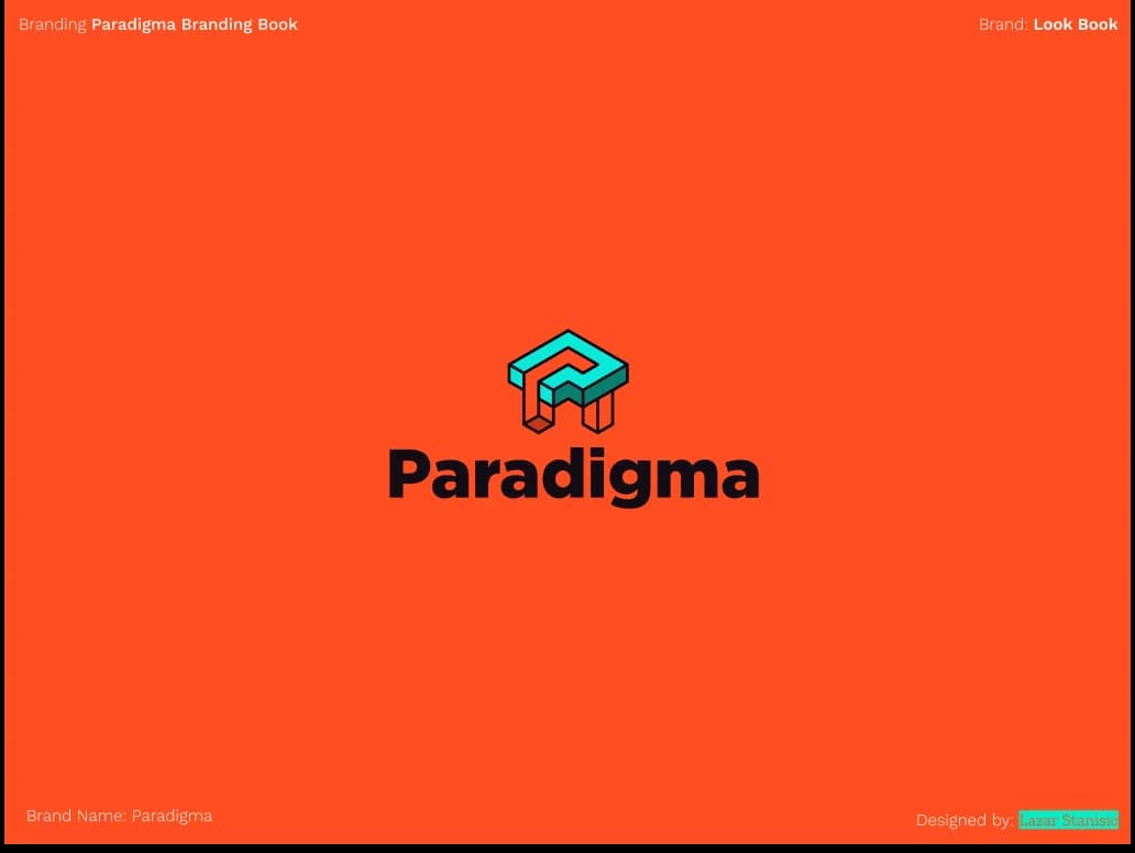 Paradigma logo on orange background