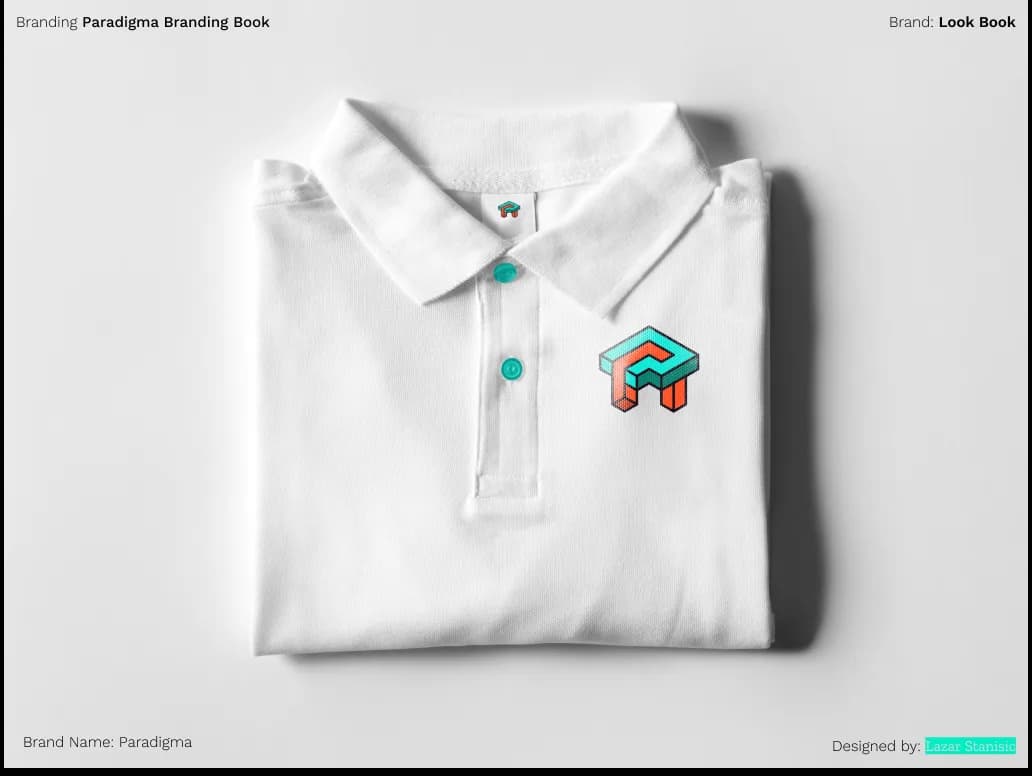 Paradigma logo on polo shirt mockup