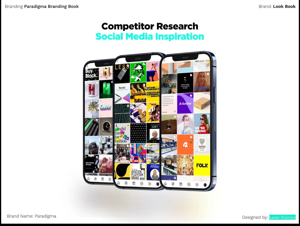 Paradigma competitor research and social media inspiration