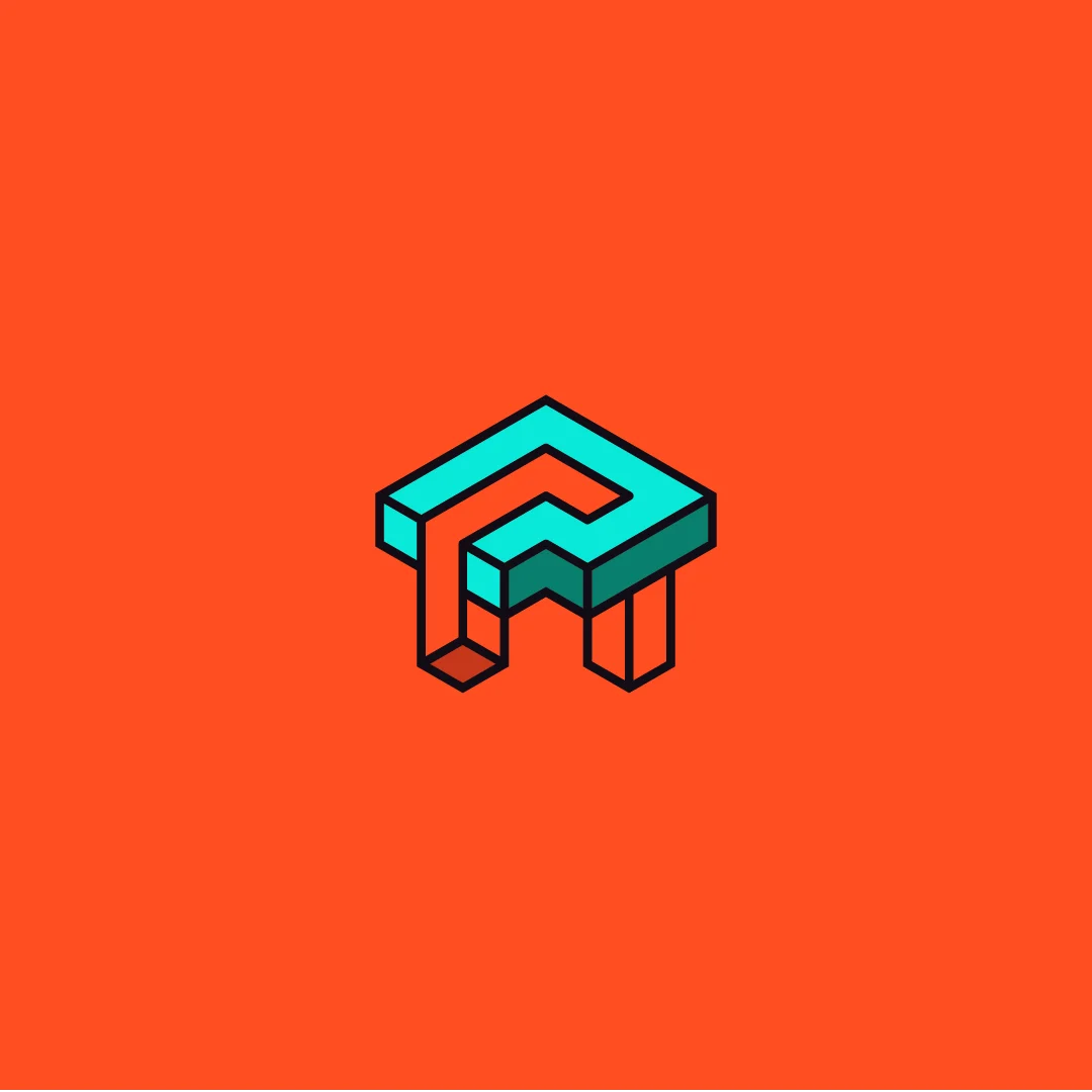 Paradigma logo on cyan