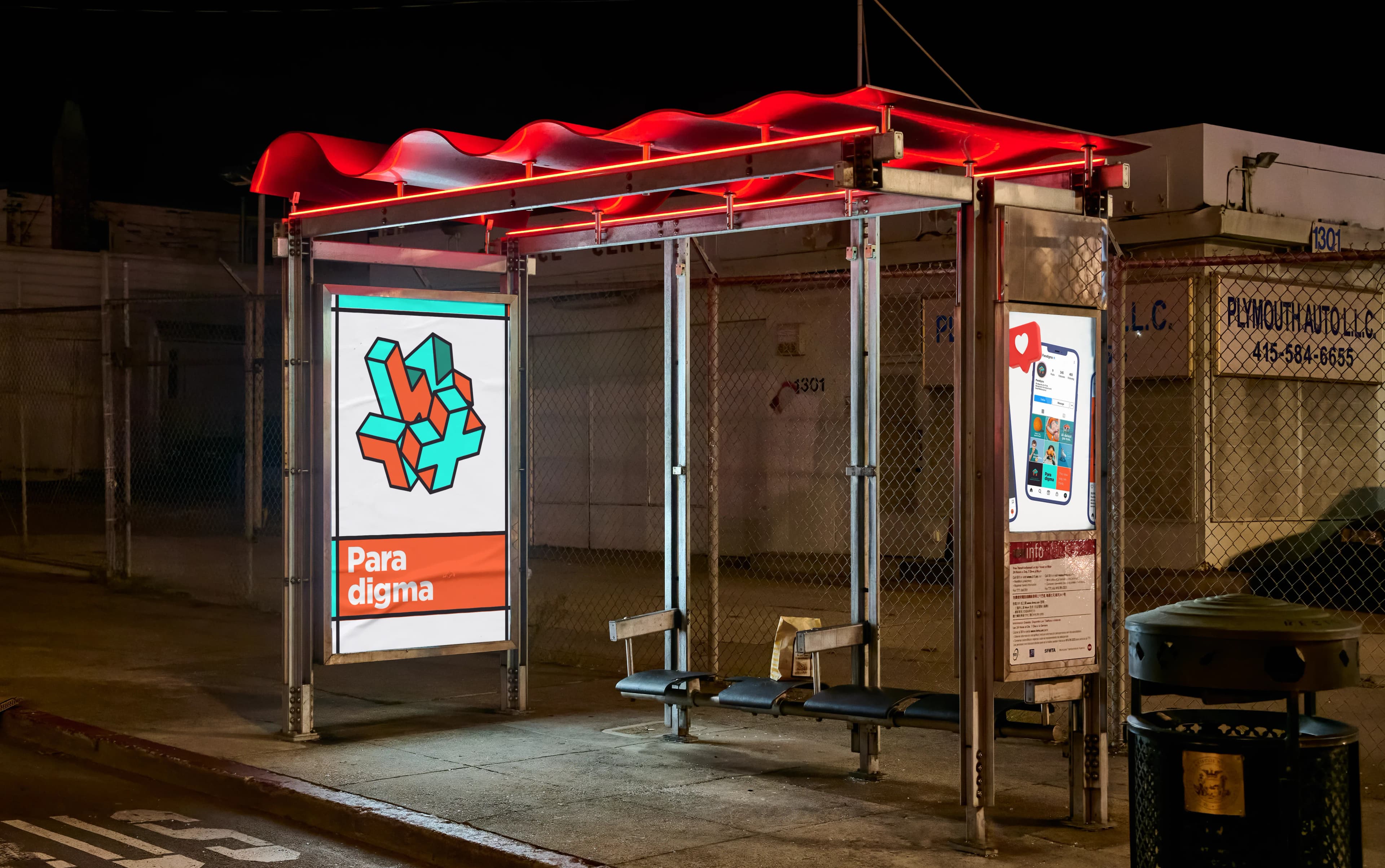 Paradigma bus shelter poster mockup