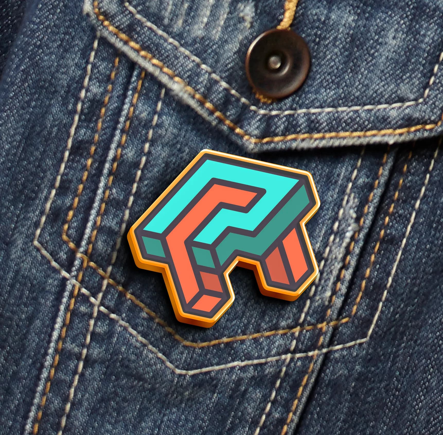 Paradigma enamel pin mockup