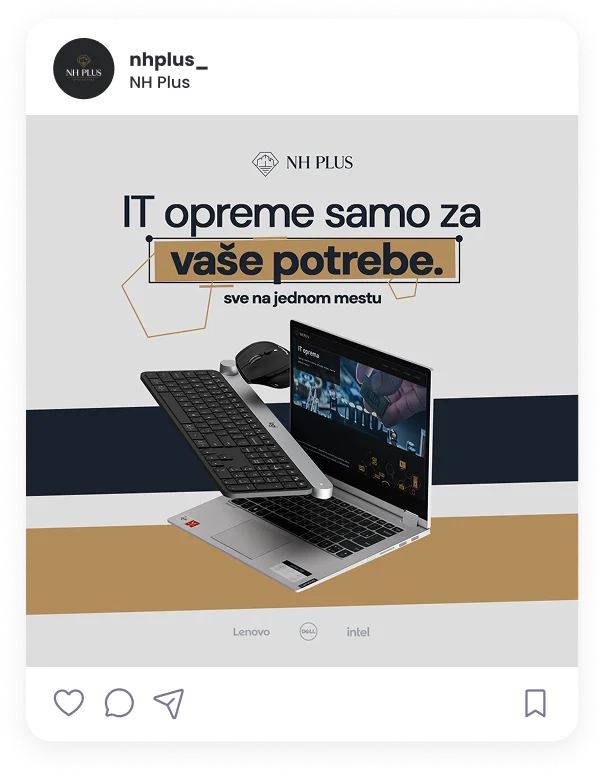 NH Plus healthcare brand Instagram post with clean layout