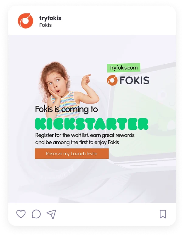 Try Fokis brand Instagram post with product-focused creative