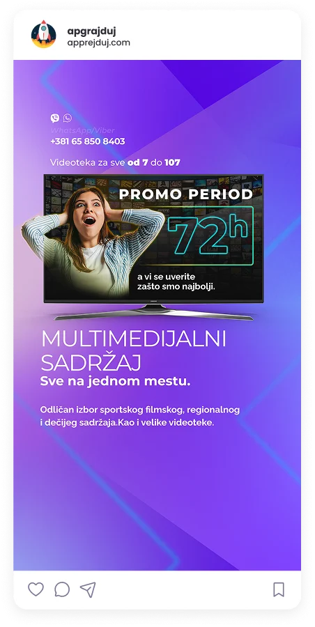 Apgrejduj streaming service Instagram story with promotional campaign