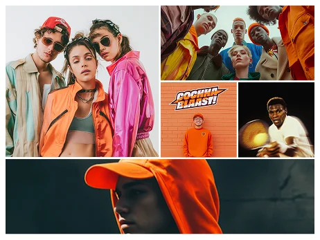 Cochaa Blaast orange audience moodboard for sports and friendship