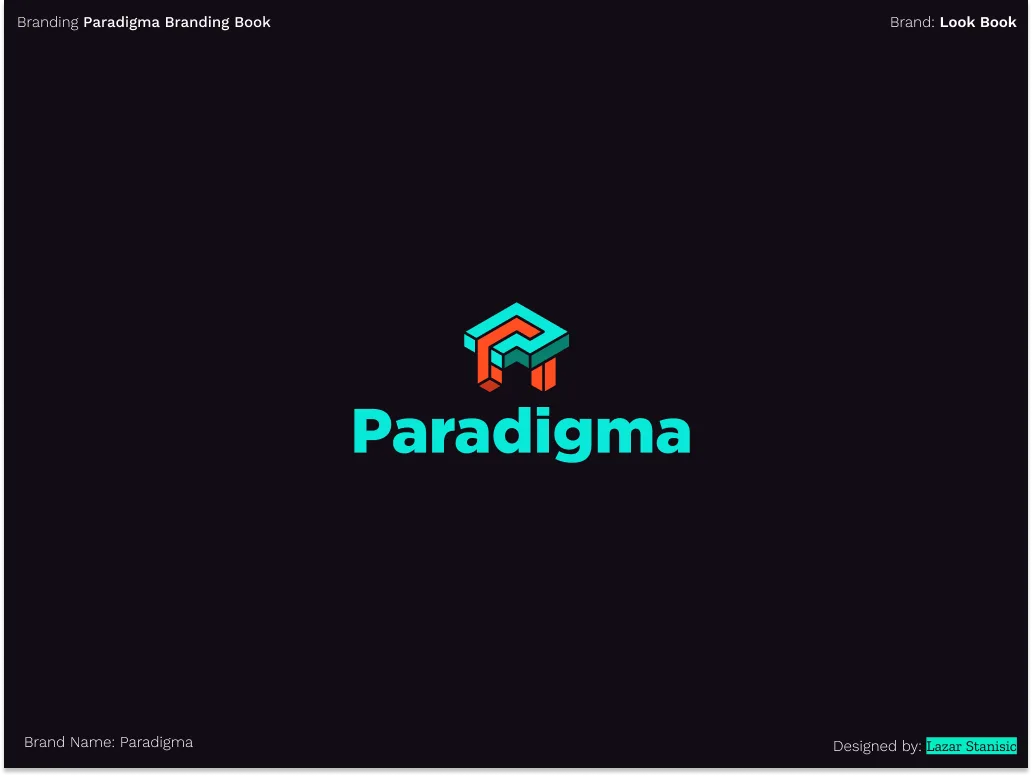 Paradigma logo on dark background