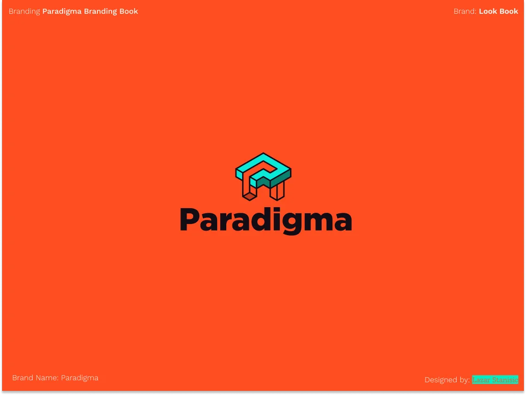 Paradigma logo on orange background