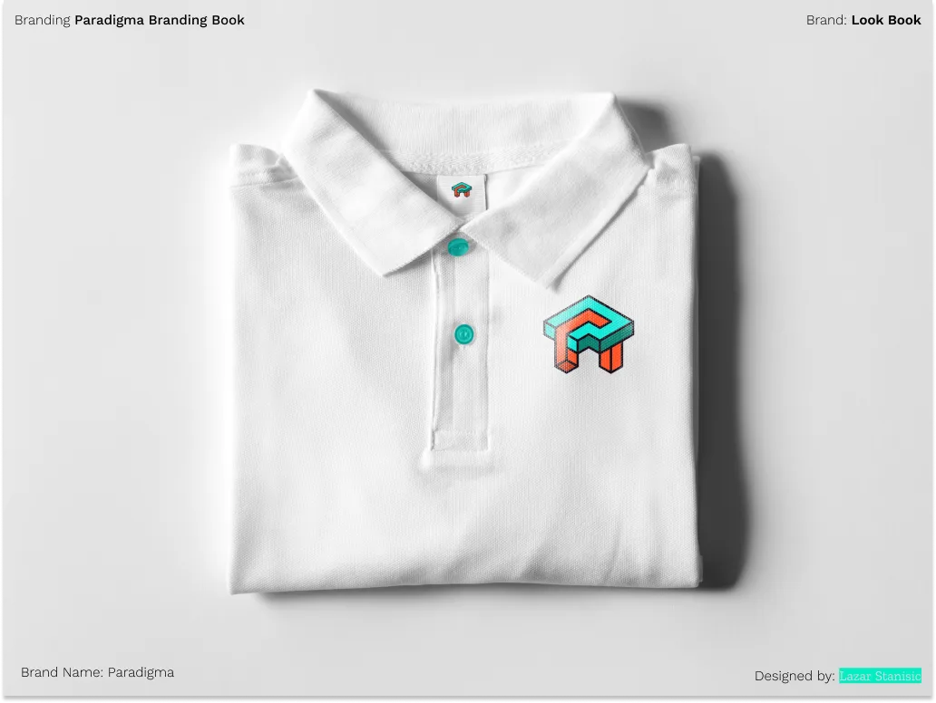 Paradigma logo on polo shirt mockup