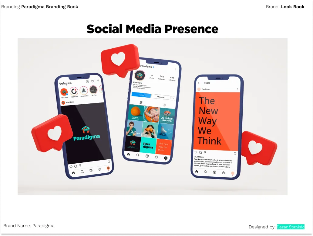 Paradigma social media presence mockup