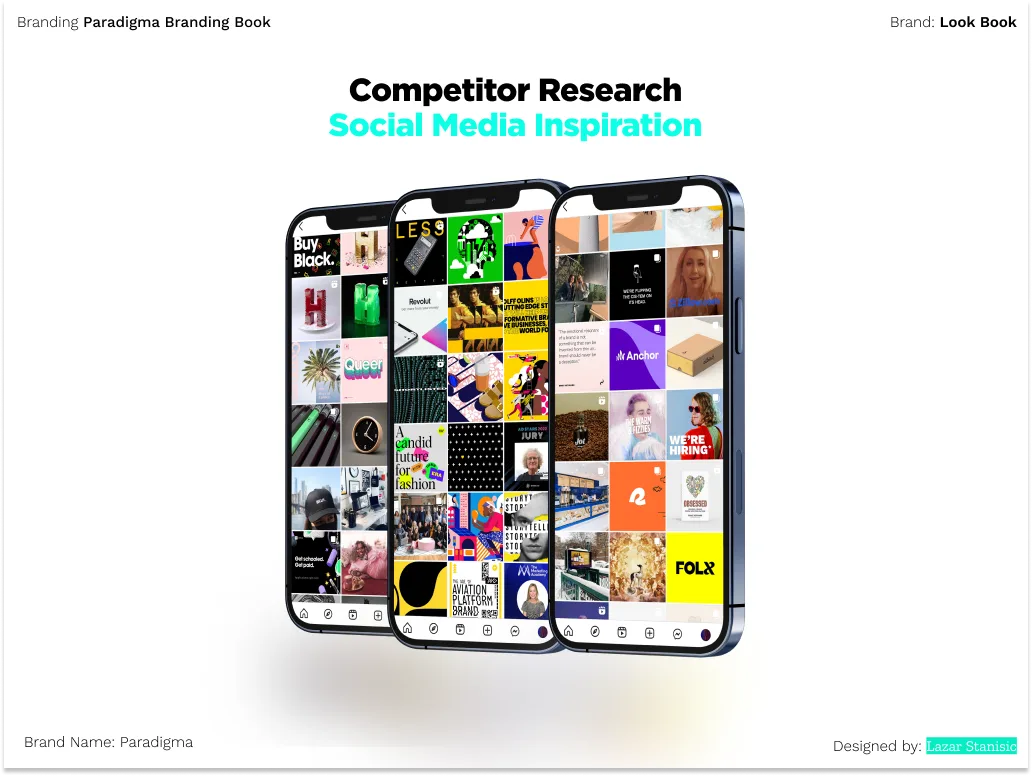 Paradigma competitor research and social media inspiration